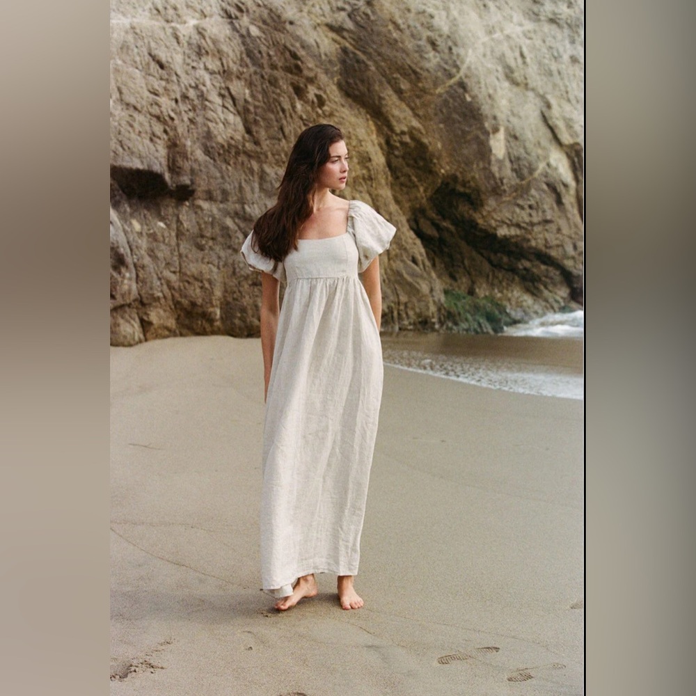 Anthropologie linen maxi dress 100% line brand new with tags - Picture 4 of 12